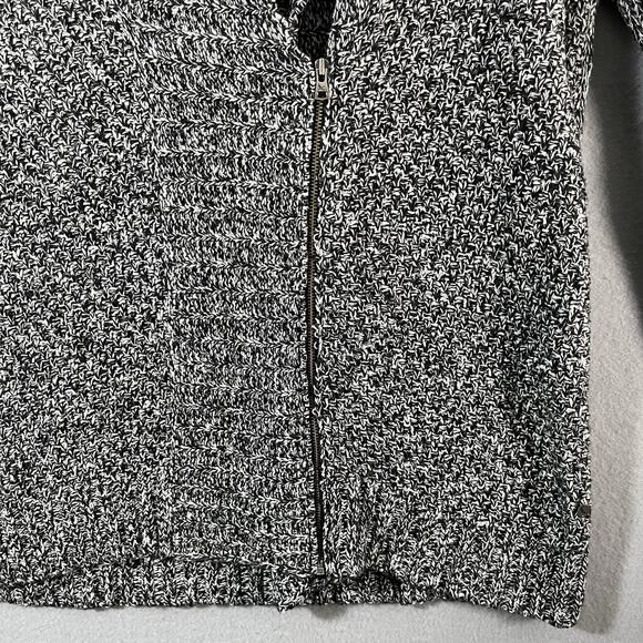 Eddie Bauer Sweater Womens Medium Gray Cotton Full Zip Cardigan Cowl Neck - Picture 3 of 12